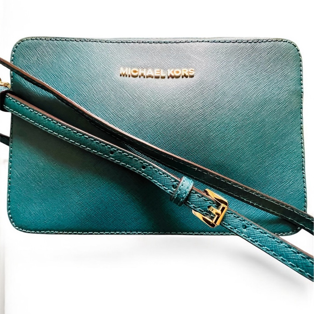 Michael Kors Deep Teal Crossbody Bag with Gold Chain - Picture 5 of 5